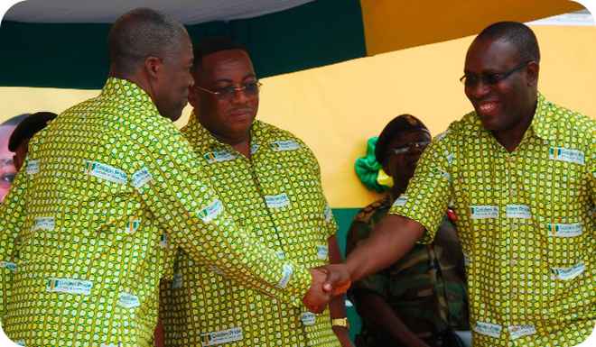•Vice-President Kwesi Bekoe Amissah-Arthur (right) and Golden Pride Managing Director, Mr Johnson Asamoah Boadi