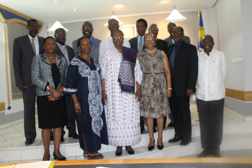 Hon. Netumbo Nandi-Ndaitwah, Deputy Prime Minister and Minister of International Relations and Cooperation (front third from left) pictured here with some of the NAFA members in December 2014