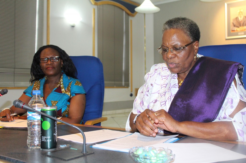 Permanent Secretary, Ambassador Selma Ashipala-Musavyi at a Ministerial Staff Meeting